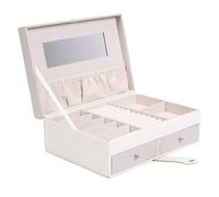 HOME DECO FACTORY - HD0043 Caja de Joyas Elegante con Múltiples Compartimentos para un Almacenamiento Organizado, Protección Óptima y Diseño Moderno, Ideal para Tocador, Blanco/Rosa