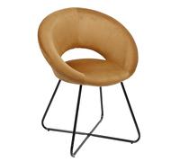 HOME DECO FACTORY - HD0064, Sillón Redondo de Terciopelo Cotelé Giulia Amarillo, Lounge Edition, Mobiliario, Asiento, Sofá y Sillón, 67x84x52 cm, Altura de Asiento 52 cm, Amarillo Negro