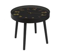 HOME DECO FACTORY - HD0073 Mesa de Centro Reloj Chic de Vidrio Templado - Diseñada para Salón y Comedor - Dimensiones 50x50x41,5 cm - Color Marrón Negro