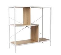 HOME DECO FACTORY - HD0078 Estantería Industrial Vintage con Compartimentos - Diseñada para Salón, Dormitorio u Oficina - Diseño Funcional - Dimensiones 80 x 30 x 79.5 cm - Color Blanco Marrón