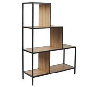 HOME DECO FACTORY - HD0081 Estantería Escalera Vintage 3 Niveles de Madera - Diseñada para Salón, Dormitorio u Oficina - Dimensiones 80 x 30 x 112 cm - Color Marrón Negro
