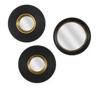 HOME DECO FACTORY - HD0111, Espejo Convexo Diseño Minimalista 25,5 cm - Diseñado para Salón, Dormitorio o Pasillo - Efecto de Profundidad y Acabado Cuidadoso - Negro y Dorado