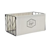 HOME DECO FACTORY - HD0123 Caja de Almacenamiento Plegable Diseño Elegante, para Juguetes, Ropa y Accesorios, Práctica y Duradera, Tamaño S, Color Negro y Beige