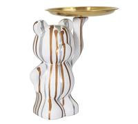 HOME DECO FACTORY - HD0152 Estatua Decorativa Moderna Blanca Vacía Bolsillo, Elegante Almacenamiento de Llaves y Joyas, Acabado Brillante, 20x15 cm, Blanco