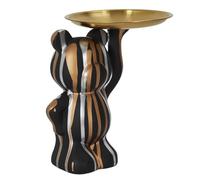 HOME DECO FACTORY - HD0153 Estatua Decorativa Moderna 30 cm, Vacía Bolsillos Práctico, Acabado en Negro, Oro y Plata, Elegante para Decoración Interior