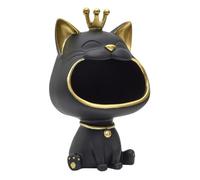 HOME DECO FACTORY - HD0158, Estatua de Gato Negro Vacía Bolsillos Elegante, Objeto Decorativo Práctico para Llaves y Joyas, Diseño Moderno, Materiales Duraderos, Tamaño Único, Negro y Oro