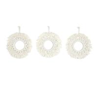 HOME DECO FACTORY - HD0177, Espejo Boho Decorativo en Macramé, Elegante y Luminoso, Diseñado para Personalizar tu Interior, Fácil de Instalar, H28 cm, Beige