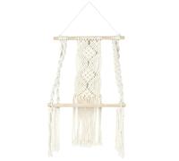 HOME DECO FACTORY - HD0180 Estantería Colgante Decorativa Boho de Algodón - para Salón, Dormitorio o Entrada - Aporta Ligereza y Modernidad - Tamaño 30 x 50 x 15 cm - Color Beige Marrón