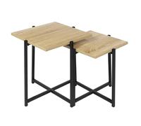 HOME DECO FACTORY - HD0181 Juego de 2 Mesas Nido - Diseño Moderno para Salón o Comedor - Prácticas de Madera MDF - Dimensiones 40x40x40 cm - Color Marrón Negro