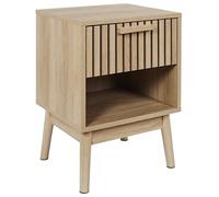 HOME DECO FACTORY - HD0205, Mesita de Noche Moderna Klaus con Cajón Práctico, Diseño Rústico en Madera, Diseñada para Dormitorio o Salón, Dimensiones 40x35x55 cm, Color Marrón
