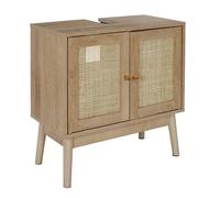 HOME DECO FACTORY - HD0227, Mueble Bajo Lavabo, Modelo Bali, Colección Natural Crush, Mobiliario, Mueble de Baño, 60 x 70 x 30 cm, Marrón