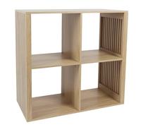 HOME DECO FACTORY - HD0241 Almacenamiento Modular 4 Compartimentos Klaus - Madera MDF - Práctico y de Diseño para Salón, Dormitorio o Entrada - Dimensiones 69.6 x 66 x 32 cm - Color Marrón