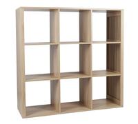 HOME DECO FACTORY - HD0243 Estantería Modular 9 Compartimentos para Salón, Dormitorio o Entrada - Diseñada para Optimizar Espacio - Dimensiones 102 x 32 x 99 cm - Color Marrón