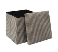 HOME DECO FACTORY, HD0274, Puf Baúl Plegable Pana Scott Tórtola, Suavidad, Muebles, Asiento, baúl Plegable y Banco, 38 x 38 x 38 cm, Altura del Asiento 38 cm, Tórtola
