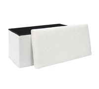 HOME DECO FACTORY, HD0279, Banco Baúl Plegable Pana Scott Beige, Suavidad, Muebles, Asiento, baúl Plegable y Banco, 76x38x38 cm, Altura del Asiento 38 cm, Beige