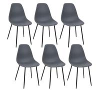 HOME DECO FACTORY - HD0356 Juego de 6 Sillas Gustav - Diseñado para Mobiliario de Mesa - Dimensiones 50,7 x 84,8 x 45,5 cm - Altura del Asiento 45 cm - Color Gris