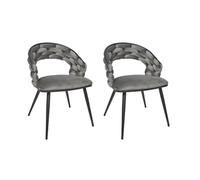 HOME DECO FACTORY - HD0360 Juego de 2 Sillas Sawyer - Edición Lounge - Mobiliario de Asiento Silla Sillón de Mesa - Dimensiones 66x82x54 cm - Altura de Asiento 47 cm - Color Gris Negro