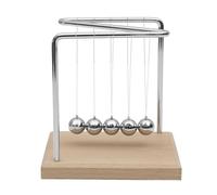 HOME DECO FACTORY - HD0378, Péndulo de Newton H15 cm - Objeto Decorativo Educativo, Diseño Minimalista, Movimientos Hipnóticos, Regalo Original para Amantes de la Ciencia - Marrón, Gris