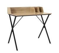 HOME DECO FACTORY, HD0380, Modelo Klaus M1, Colección Natural Crush, Muebles contemporáneos, Mesa, Oficina Escolar, 90 x 84,5 x 50 cm, Marrón Negro, 90x84,5x50 cm
