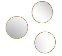 HOME DECO FACTORY - HD0381, Espejo Decorativo Dorado, Diseño Moderno y Elegante, Ideal para Salón, Dormitorio o Baño, Juego de 3, Diámetro 26 cm, Color Oro