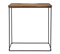 HOME DECO FACTORY, HD0402, Acacia, Muebles contemporáneos, M1, colección Softness, Muebles, Mesa y Oficina, Consola y Silla, 80 x 82 x 30 cm, marrón Negro, 80x82x30 cm
