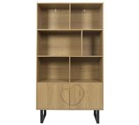 HOME DECO FACTORY - HD0435 Librería Contemporánea con Estantes Espaciosos - Diseñada para Salón u Oficina - Fácil de Montar - Tamaño 100 x 180 x 35 cm - Color Marrón Negro