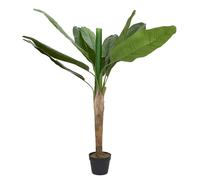 HOME DECO FACTORY, HD0455 - Planta de plátano Artificial, 120 cm, decoración Interior Tropical, Hojas Verdes, Elemento Central para salón u Oficina, fácil Mantenimiento, Verde 120 cm