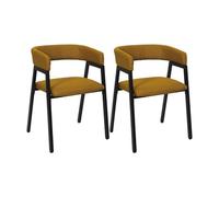 HOME DECO FACTORY - HD0465 Juego de 2 Sillones de Diseño Contemporáneo - Cómodos y Fáciles de Limpiar - para Salón u Oficina - Tamaño 505x74x50 cm - Color Amarillo