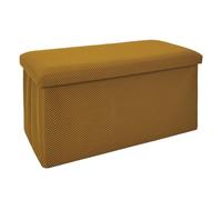 HOME DECO FACTORY - HD0468, Baúl Banco Plegable Diseño Contemporáneo Multifuncional, Almacenamiento Práctico y Comodidad de Asiento, Ideal para Salón o Dormitorio, Amarillo, 76x38x38 cm