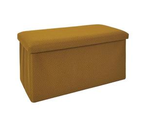 HOME DECO FACTORY - HD0468, Baúl Banco Plegable Diseño Contemporáneo Multifuncional, Almacenamiento Práctico y Comodidad de Asiento, Ideal para Salón o Dormitorio, Amarillo, 76x38x38 cm