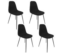 HOME DECO FACTORY - HD0474, Pack de 4 Sillas Contemporáneas Negras, Diseño Elegante y Cómodo, Ideales para Comedor u Oficina, Fáciles de Mantener, Dimensiones: 44x86x54 cm, Negro