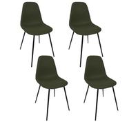 HOME DECO FACTORY - HD0475 Juego de 4 Sillas Contemporáneas - Diseño Elegante - para Comedor u Oficina - Dimensiones 44x86x54 Cm - Color Kaki