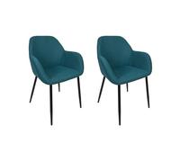 HOME DECO FACTORY - HD0477, Set de 2 Sillones Contemporáneos en Azul, Diseño Elegante y Cómodo - para Salón o Oficina - Dimensiones: 59x85x55,7 cm - Color Azul