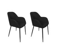 HOME DECO FACTORY, HD0479, Juego de 2 sillones contemporáneos Negros, diseño Elegante y ergonómico, salón o Comedor, Confort óptimo, tamaño: 59 x 85 x 557 cm, Color: Negro