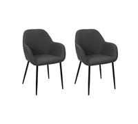 HOME DECO FACTORY, HD0481, Juego de 2 sillones contemporáneos Gris, diseño Elegante y cómodo, salón o Comedor, tamaño: 59 x 85 x 557 cm, Color: Gris