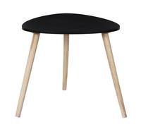 HOME DECO FACTORY - HD0497, Mesa Auxiliar Triangular de Madera Negra, Gran Modelo, Diseño Elegante y Moderno, Ideal para Salón u Oficina, Dimensiones 48x46x48 cm, Color Negro