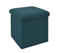 HOME DECO FACTORY - HD0504 Baúl Puf Plegable Diseño Contemporáneo - Multifuncional - Almacenamiento Práctico y Cómodo - Diseñado para Salón o Dormitorio - Tamaño M - Color Azul