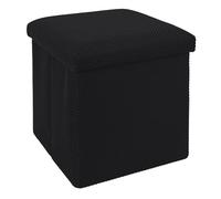 HOME DECO FACTORY - HD0506 Baúl Puff Plegable - Diseño Elegante - Multifuncional - Almacenaje y Asiento - Confort Óptimo - Fácil Mantenimiento - Tamaño 38 cm - Color Negro