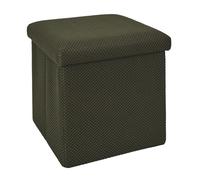 HOME DECO FACTORY - HD0507 Baúl Pouf Plegable - Diseño Contemporáneo - Multifuncional - Almacenamiento Práctico - Confort Óptimo - Color Kaki - Tamaño 38 x 38 cm