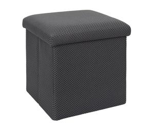 HOME DECO FACTORY - HD0508 Baúl Puf Plegable - Diseño Contemporáneo - Almacenamiento y Asiento Multifuncional - Ideal para Espacios Pequeños - 38 cm - Color Gris Oscuro