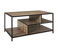 HOME DECO FACTORY - HD0509, Mesa de Centro Édison de Diseño Moderno con Almacenamiento Integrado, Diseñada para Salón, Fácil de Mantener, Dimensiones 90x42x55 cm, Color Marrón Negro