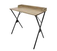 HOME DECO FACTORY, HD0510, Escritorio Moderno con Espacio de Almacenamiento, diseño Elegante y ergonómico, Ideal para el teletrabajo y los Estudios, marrón Negro, 80x48 cm