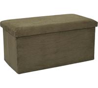 HOME DECO FACTORY, HD0535, Banco Plegable Acanalado Verde - Diseño Elegante y Multifuncional, Ideal para Salón o Entrada, Almacenamiento Práctico, Comodidad para Sentarse, 76x38x38 cm, Verde