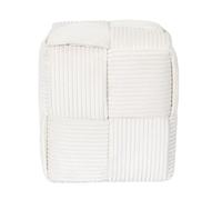 HOME DECO FACTORY - HD0538 Puf de Terciopelo Trenzado Beige, Diseño Elegante y Cómodo para Salón o Dormitorio, Versátil como Asiento o Reposapiés, Dimensiones 36x38x36 cm, Color Beige