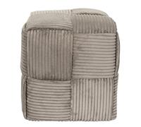 HOME DECO FACTORY - HD0540, Pouf Cotelé Trenzado Taupe, Diseño Elegante y Cómodo, Ideal para Salón o Dormitorio, Versátil y Fácil de Mantener, Dimensiones 36x38x36 cm, Color Taupe