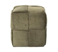 HOME DECO FACTORY - HD0541, Puff Cotelé Trenzado Verde, Diseño Moderno y Elegante, Confort Óptimo, Versátil para Salón o Dormitorio, Fácil de Mantener, Dimensiones 36x38x36 cm, Color Verde
