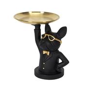 HOME DECO FACTORY - HD1301 Escultura Decorativa Bulldog Negro Vacía Bolsillo en Polirresina - Diseño Chic y Moderno - Idea de Regalo - Tamaño 23 cm - Color Negro