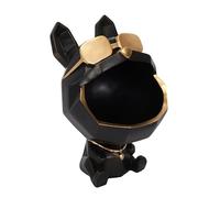 HOME DECO FACTORY - HD1306 Escultura Perro con Gafas Vacía Bolsillos - Decoración Chic y Moderna - Idea de Regalo - No Tóxico - Diseño Único - 23 cm - Negro