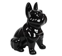 HOME DECO FACTORY - HD1314 Escultura de Cerámica Bulldog Negro 30 cm - Decoración Moderna y Chic para Interiores - Diseñada para Ser No Tóxica y Versátil