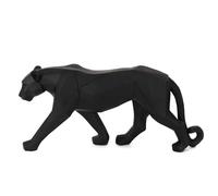 HOME DECO FACTORY - HD1340 Estatua Pantera Origami - Objeto Decorativo Moderno - Diseño Depurado - para Salón o Oficina - Dimensiones 40 cm - Color Negro